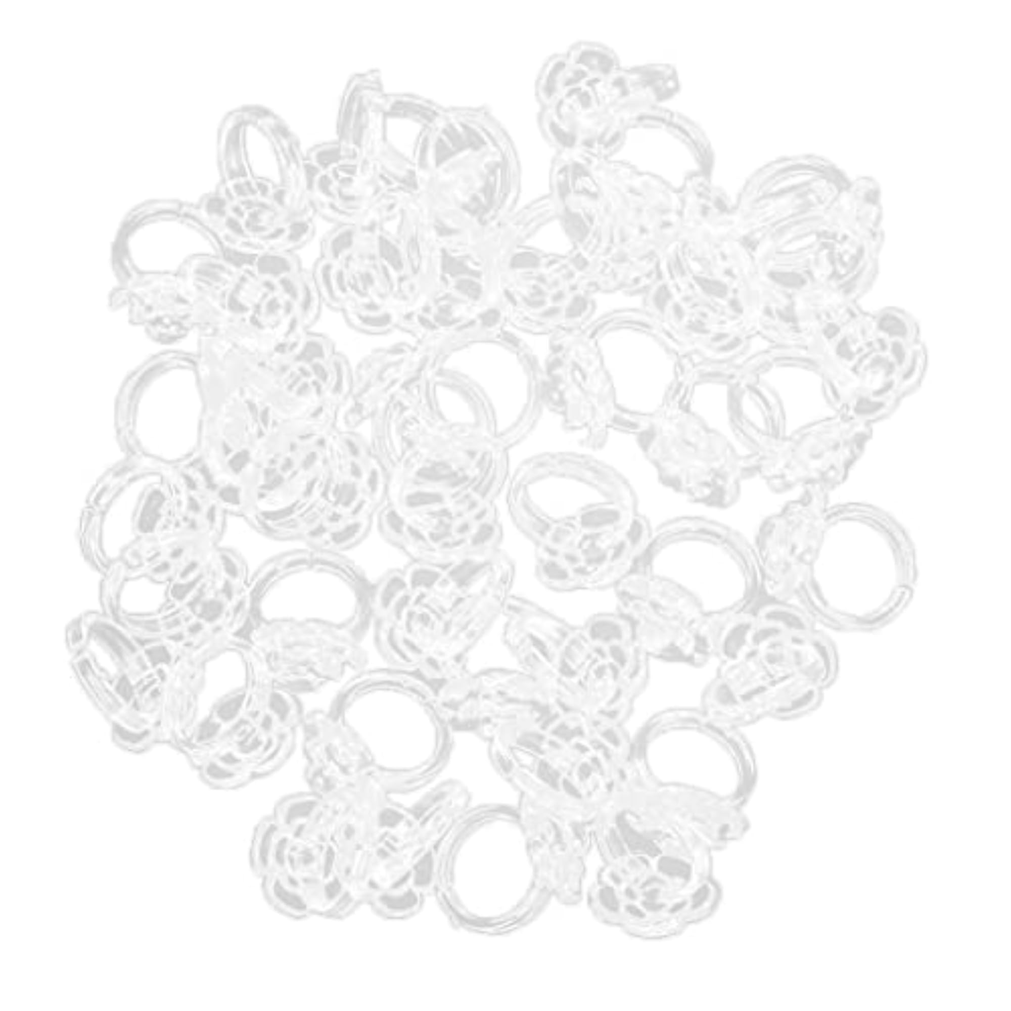 Clear Rose Display Ring for False Nail Art